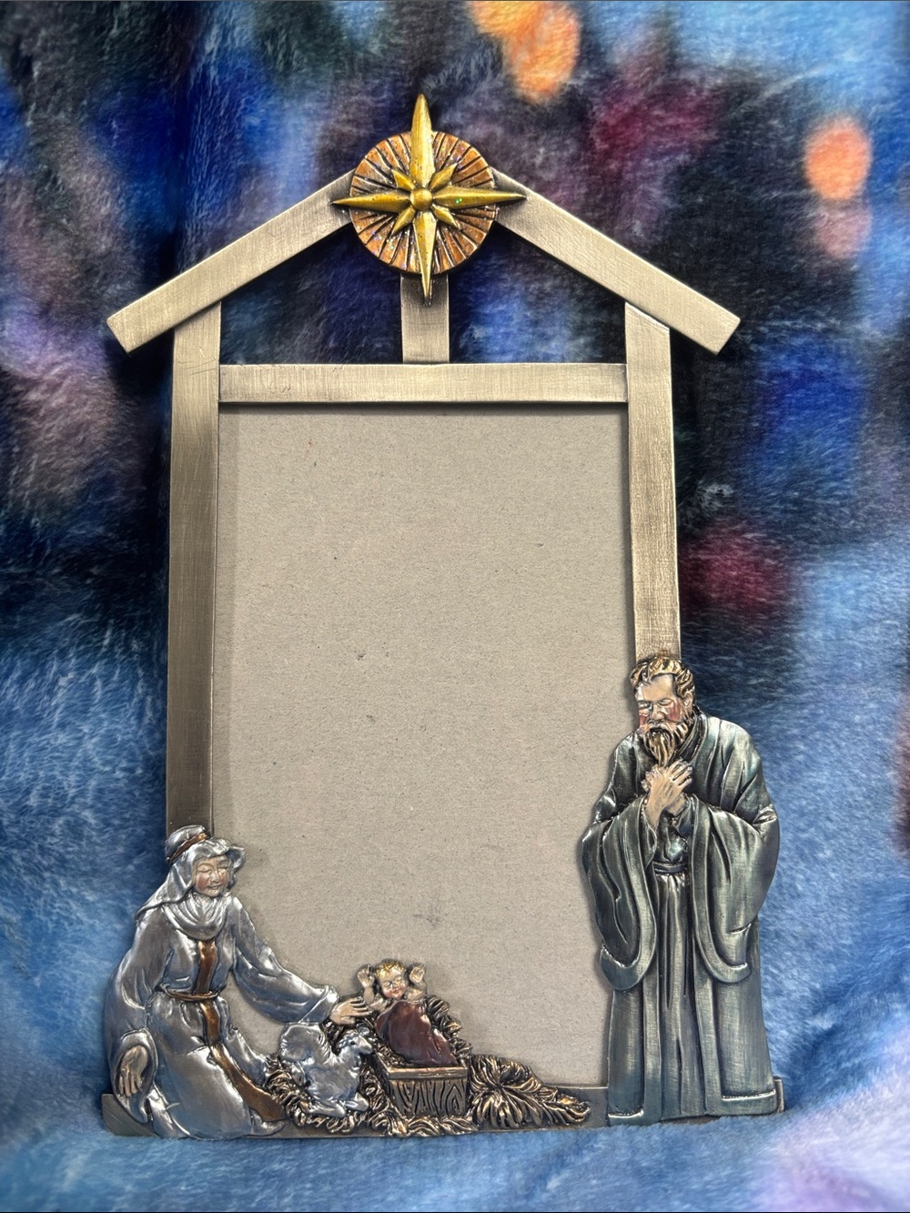 Vintage Nativity House Picture Frame 4x6